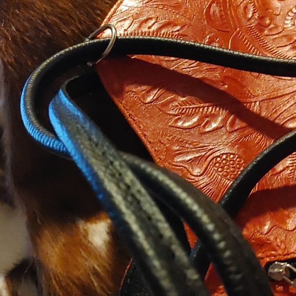 Vintage Borse in Pelle Embossed Leather Purse/Backpack - Picture 5 of 12